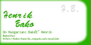 henrik bako business card
